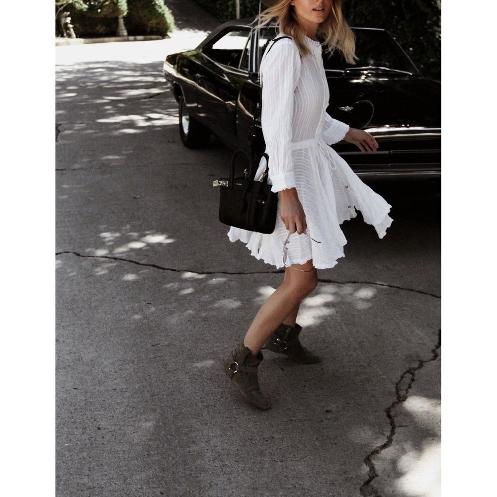 NWT Zadig &‎ Voltaire Ranil White Cotton Mini Dress Size S $348
